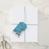 Bestemming Pensioen Partij Grieks Wit Blauw Cadeaulabel (Met Touw)