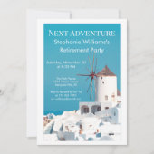 Bestemming Pensioen Partij Grieks Wit Blauw Kaart (Voorkant)