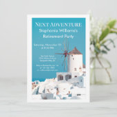 Bestemming Pensioen Partij Grieks Wit Blauw Kaart (Staand voorkant)