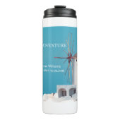 Bestemming Pensioen Partij Grieks Wit Blauw Thermosbeker (Voorkant)