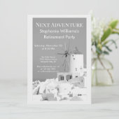 Bestemming Pensioen Partij Grieks Wit Grijs Kaart (Staand voorkant)