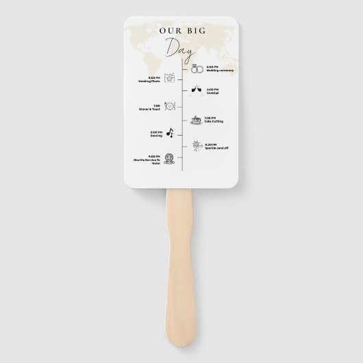 Bestemming Reis trouwdag Evenementen Tijdlijn  Handwaaier (Achterkant)