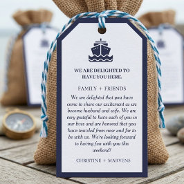 Bestemming Reisboot bruiloft bedankt  Cadeaulabel