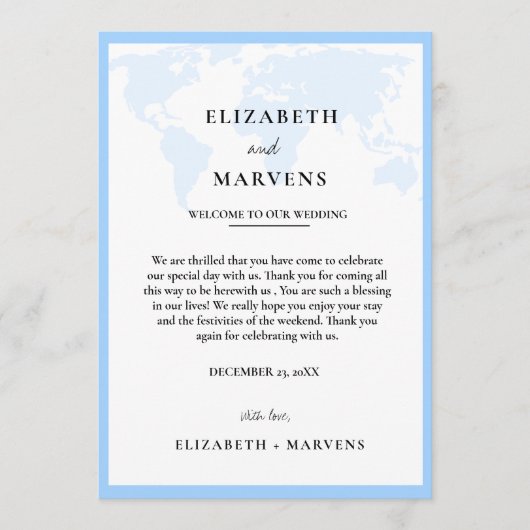 Bestemming Reizen bruiloft dag Evenementen Tijdlij Programmakaart (Voorkant)