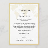 Bestemming Reizen bruiloft dag Evenementen Tijdlij Programmakaart (Voorkant)