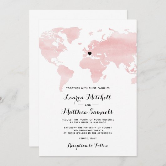 Bestemming Reizen Bruiloft Uitnodiging (Voorkant / Achterkant)