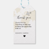 Bestemming Reizen Thema bruiloft dank u Cadeaulabel (Voorkant)