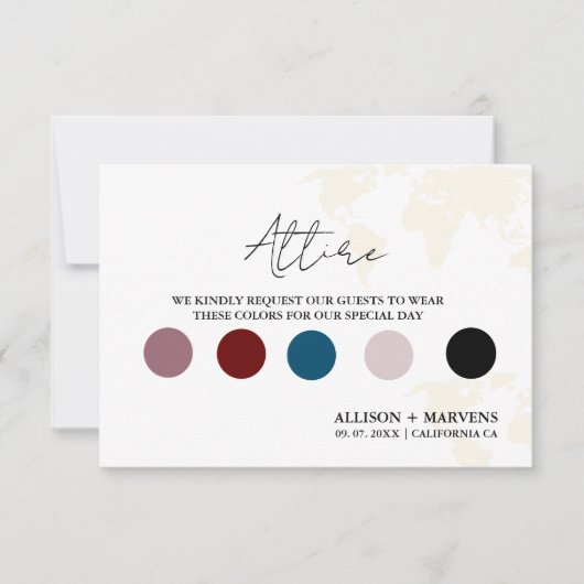 Bestemming Reizen Thema Bruiloft Details Kaart (Voorkant)