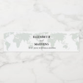 Bestemming Reizen Thema Bruiloft Waterfles Etiket (Enkel label)