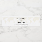 Bestemming Reizen Thema Bruiloft Waterfles Etiket (Enkel label)