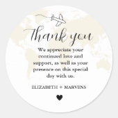 Bestemming Reizen Thema Bruiloft welkom Guess bag Ronde Sticker (Voorkant)