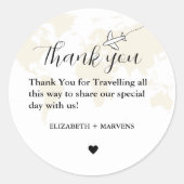 Bestemming Reizen Thema Bruiloft welkom Guess bag Ronde Sticker (Voorkant)