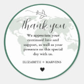 Bestemming Reizen Thema Bruiloft welkom Guess bag Ronde Sticker (Voorkant)