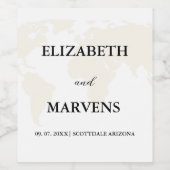 Bestemming Reizen Thema Bruiloft Wijn Etiket (Enkel label)