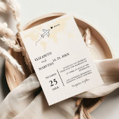 Bestemming Reizen thema wereldkaart Bruiloft Invit Kaart