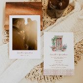 Bestemming Rustieke Foto Bruiloft Uitnodiging