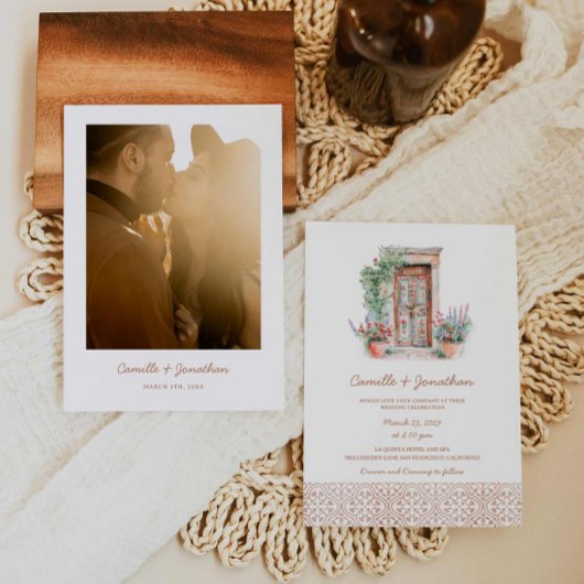 Bestemming Rustieke Foto Bruiloft Uitnodiging