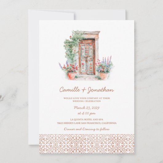 Bestemming Rustieke Foto Bruiloft Uitnodiging (Voorkant)