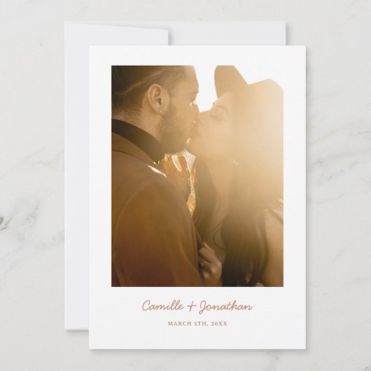 Bestemming Rustieke Foto Bruiloft Uitnodiging (Achterkant)