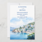 Bestemming Santorini Bruiloft Kaart (Voorkant)