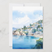 Bestemming Santorini Bruiloft Kaart (Achterkant)