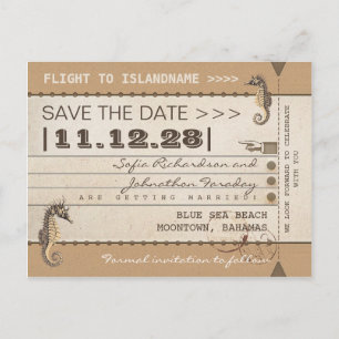 Bestemming Save the Date Seahorses briefkaarten