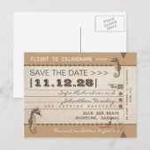 Bestemming Save the Date Seahorses briefkaarten (Voorkant / Achterkant)