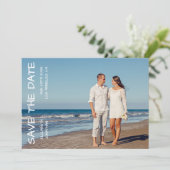 Bestemming Strand Bruiloft Foto Save The Date (Staand voorkant)