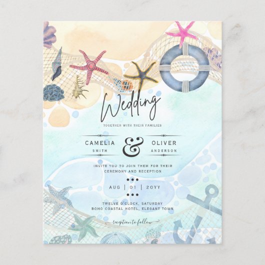 Bestemming Strand Bruiloft Kust Flyer (Voorkant)