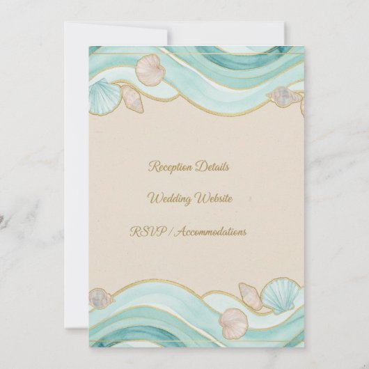 Bestemming Strand Bruiloft Uitnodiging (Achterkant)