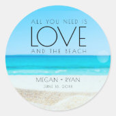 Bestemming Strand Huwelijk Ronde Sticker (Voorkant)