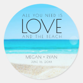 Bestemming Strand Huwelijk Ronde Sticker