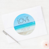 Bestemming Strand Huwelijk Ronde Sticker (Envelop)