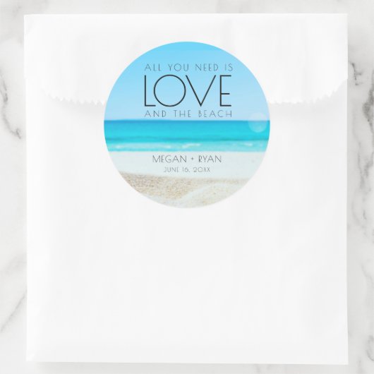 Bestemming Strand Huwelijk Ronde Sticker (Tas)
