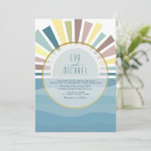  Bestemming Strand Huwelijksuitnodiging Kaart (Staand voorkant)