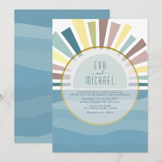  Bestemming Strand Huwelijksuitnodiging Kaart (Voorkant / Achterkant)