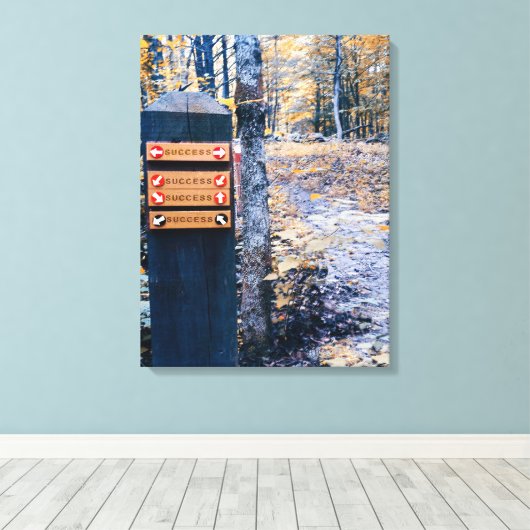 Bestemming "succes" canvas afdruk (Insitu (Houten vloer))