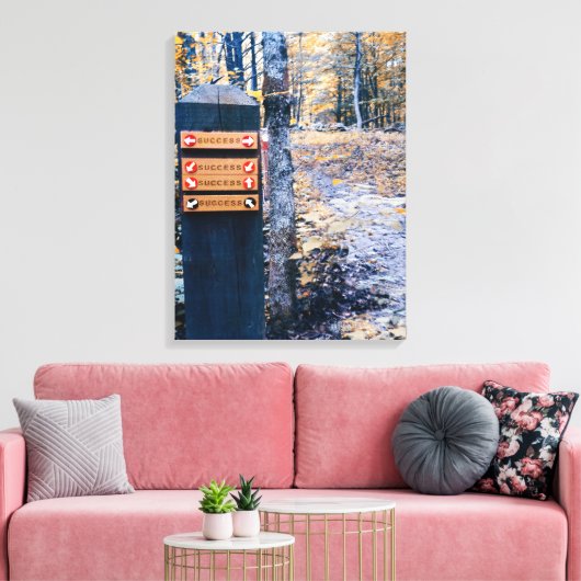 Bestemming "succes" canvas afdruk (Insitu (Woonkamer))