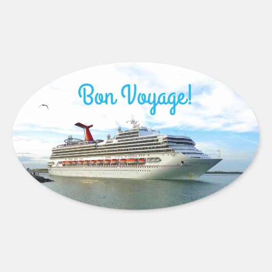 Bestemming Sunshine Bon Voyage Ovale Sticker (Voorkant)