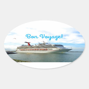 Bestemming Sunshine Bon Voyage Ovale Sticker