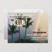 Bestemming Tropical Island  Bewaar de datum Aankondigingskaart (Voorkant / Achterkant)