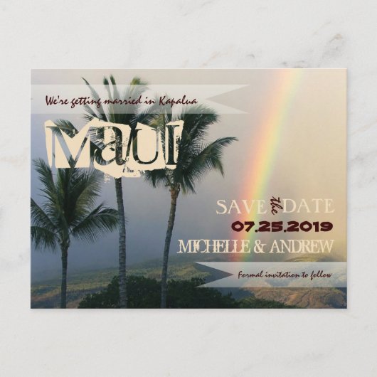 Bestemming Tropical Island  Bewaar de datum Aankondigingskaart (Voorkant)