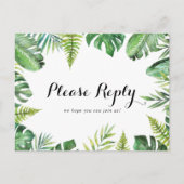 Bestemming Tropical Menu Keuze RSVP Briefkaart (Voorkant)
