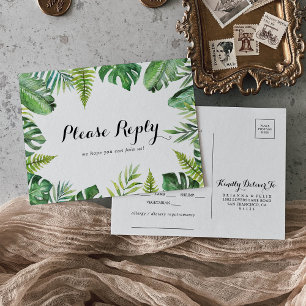 Bestemming Tropical Menu Keuze RSVP Briefkaart