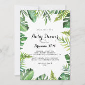 Bestemming Tropisch groen Baby shower Kaart (Voorkant)