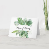 Bestemming Tropisch Groen Bruidsmeisje Bedankt (Voorkant)