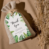 Bestemming Tropisch groen Bruiloft Dank u Cadeaulabel