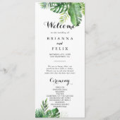 Bestemming Tropisch groen bruiloft programma Programmakaart (Voorkant)