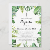 Bestemming Tropisch groen Kalligrafie Doop Kaart (Voorkant)