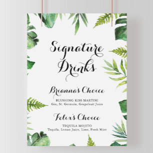 Bestemming Tropisch Groen Signature Dranken Bord Poster